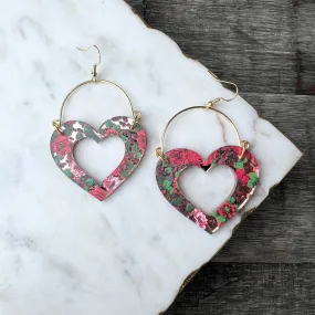 Remix Hearts - Roses - Acrylic Earrings