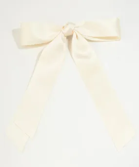 Ribbon Bow Hair Clip - Ivory