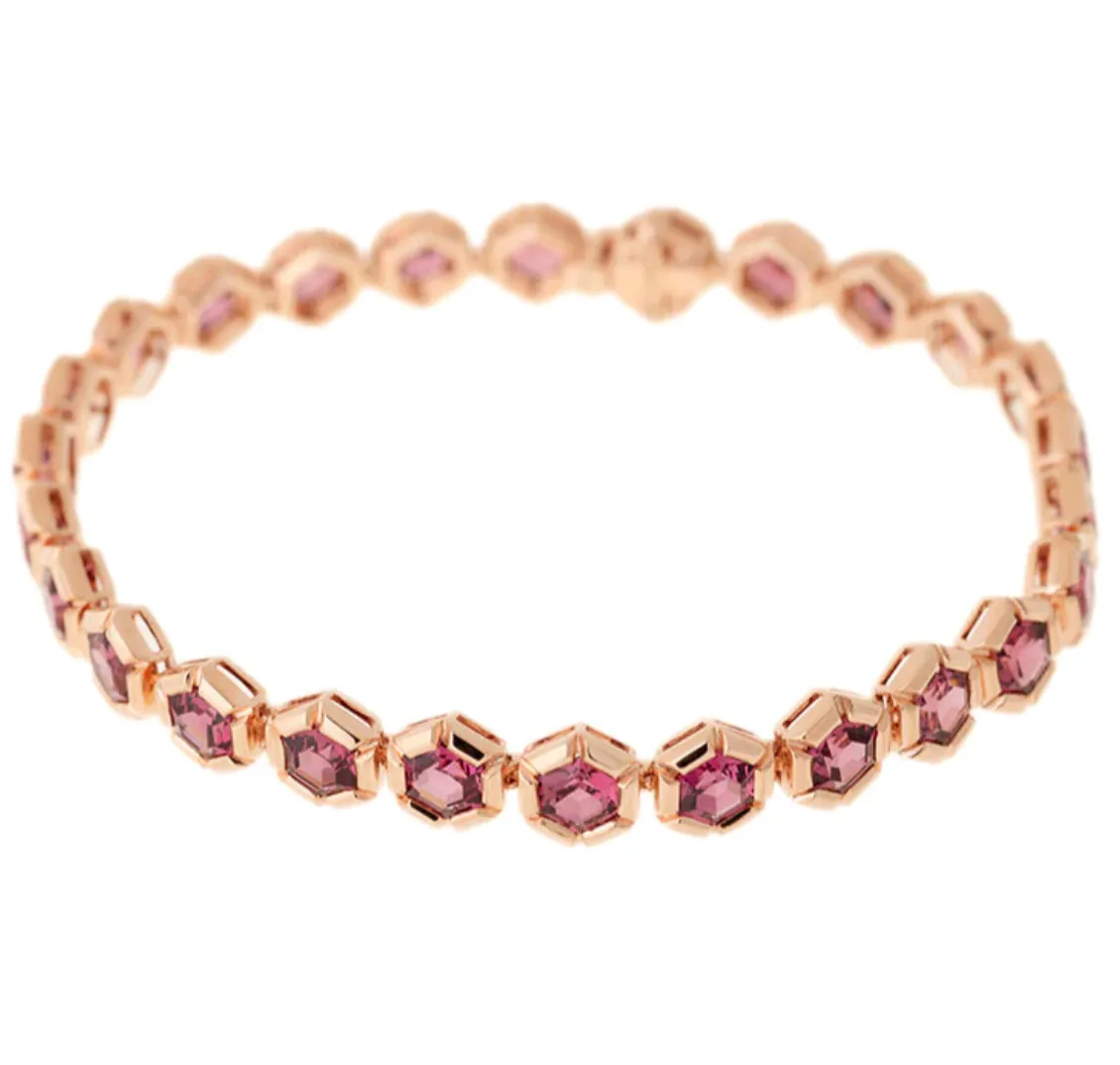 ROSE DE FRANCE BRACELET RHODOLITES