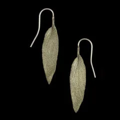 Sage Leaf Wire Earrings by Michael Michaud