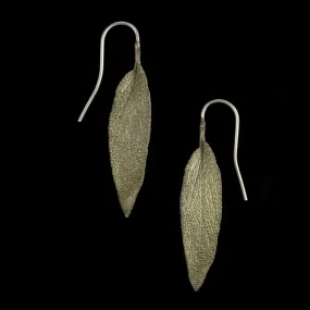 Sage Leaf Wire Earrings by Michael Michaud