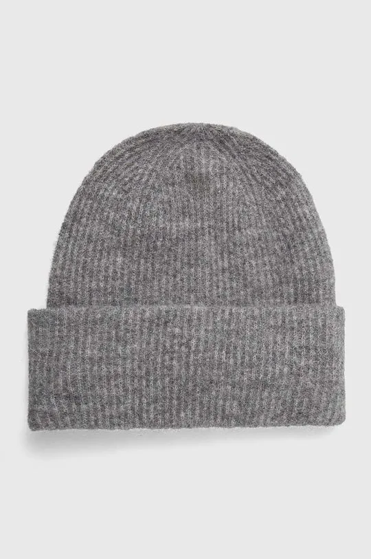 Samsoe Samsoe wool beanie gray color