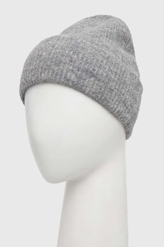 Samsoe Samsoe wool beanie gray color