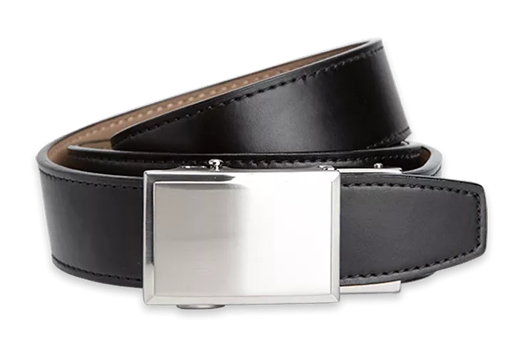 Shield Black, 1 3/8 Strap, Dress Belt, w/Gift Box