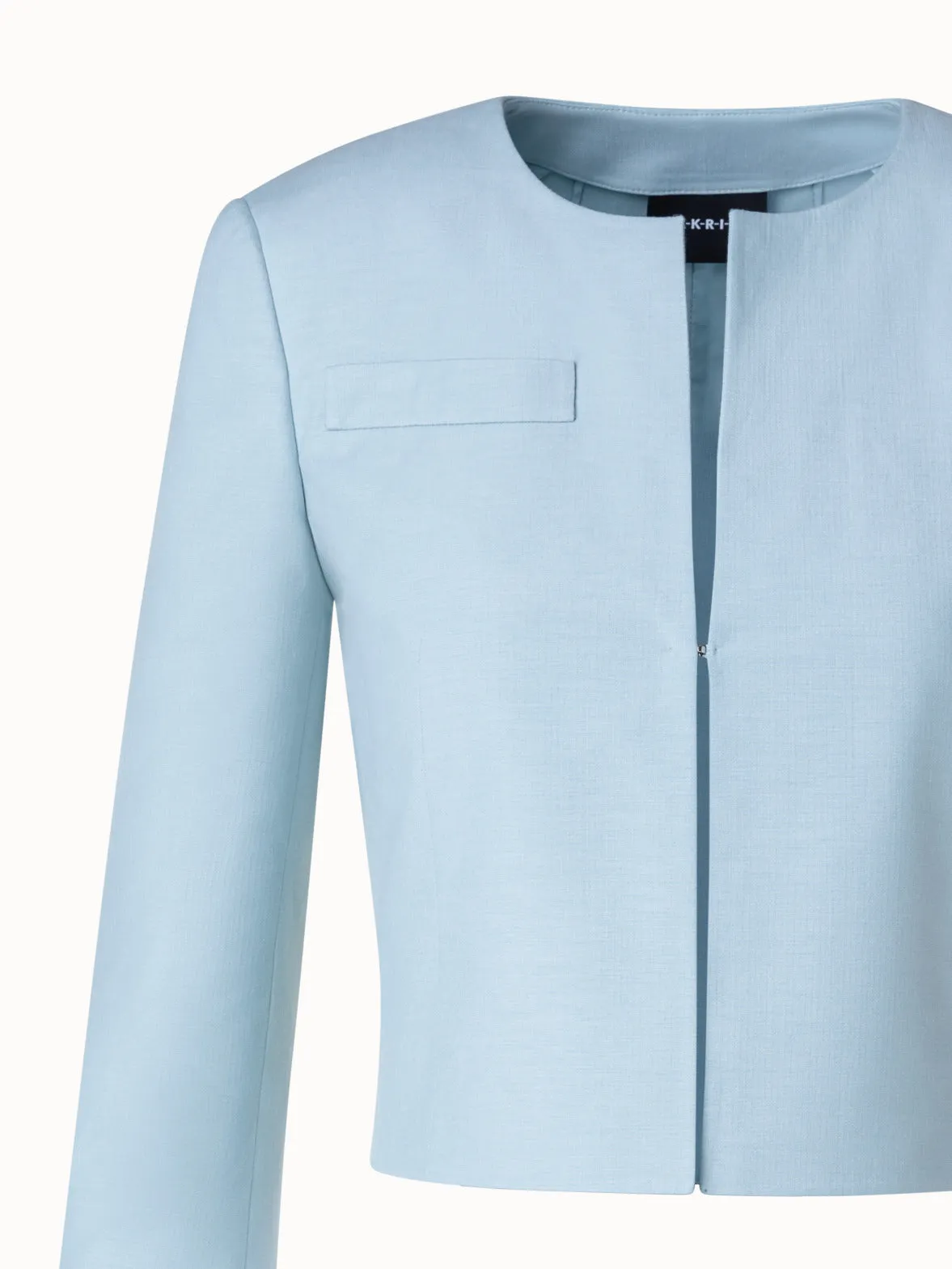 Short Double-Face Jacket in Cotton Silk Stretch