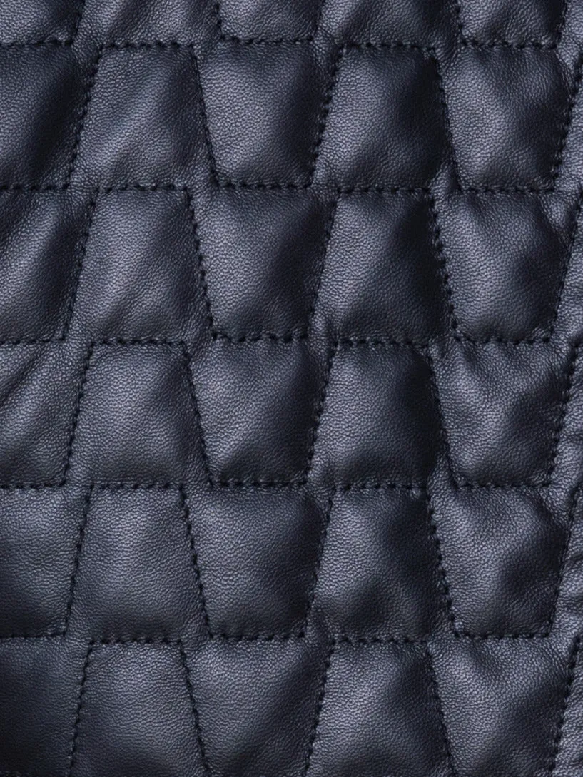 Short Quilted Leather Jacket