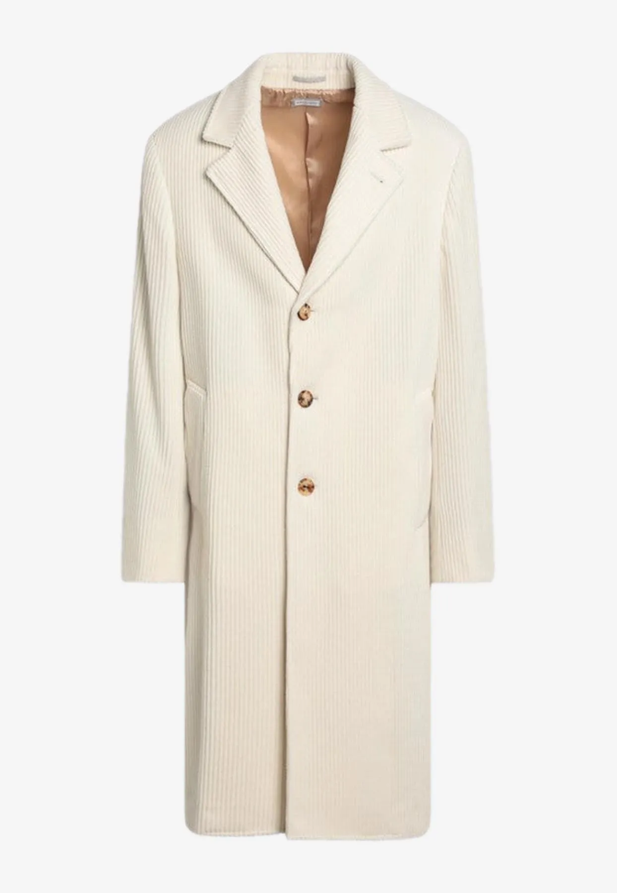 Single-Breasted Corduroy Cashmere Coat