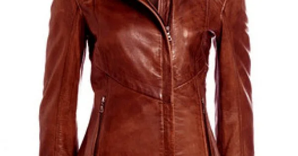 Soft stylish sheep leather jacket with one long and 2 short zip