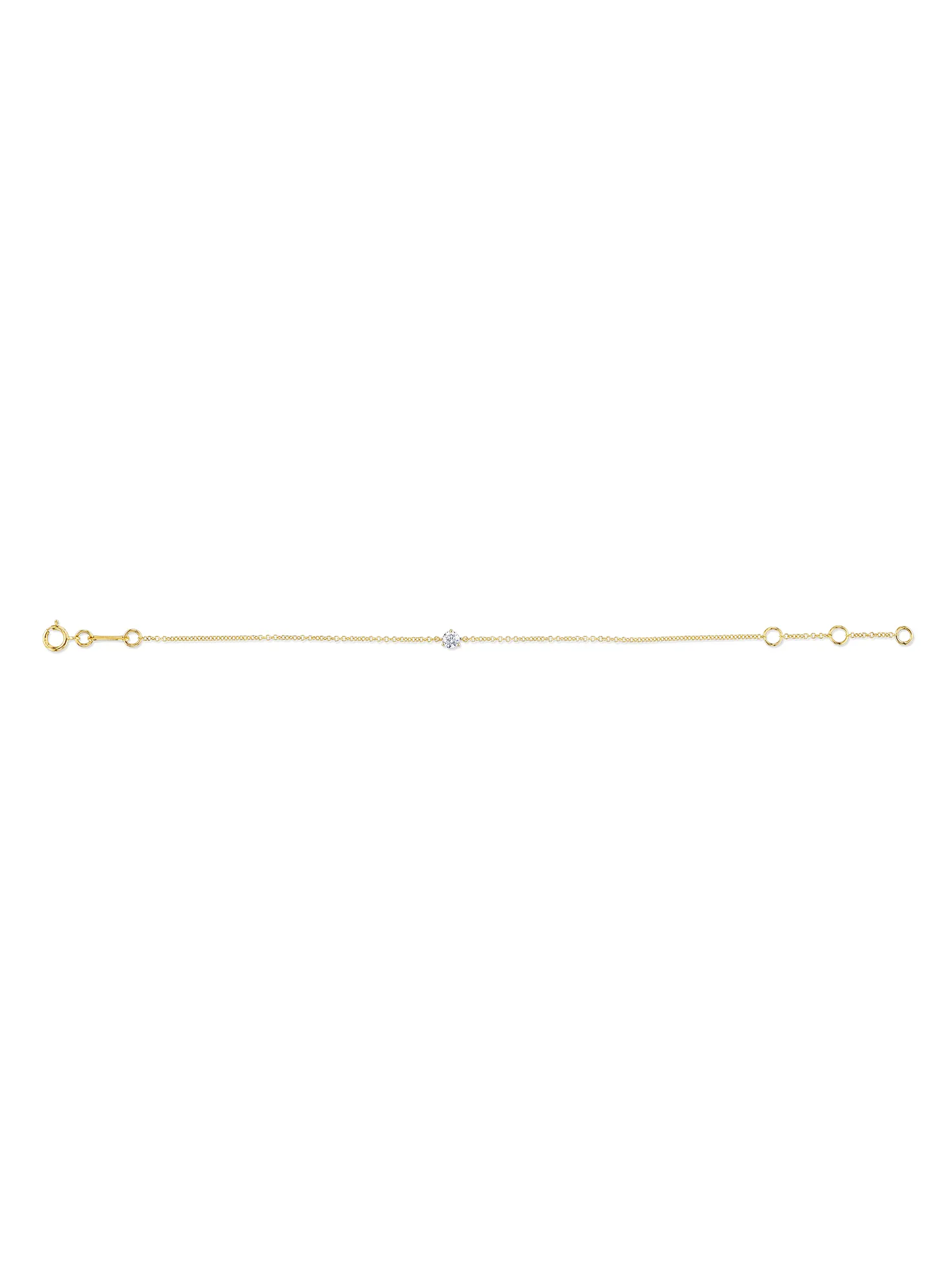 Solitaire Chain Bracelet - White Diamond / 14k Yellow Gold