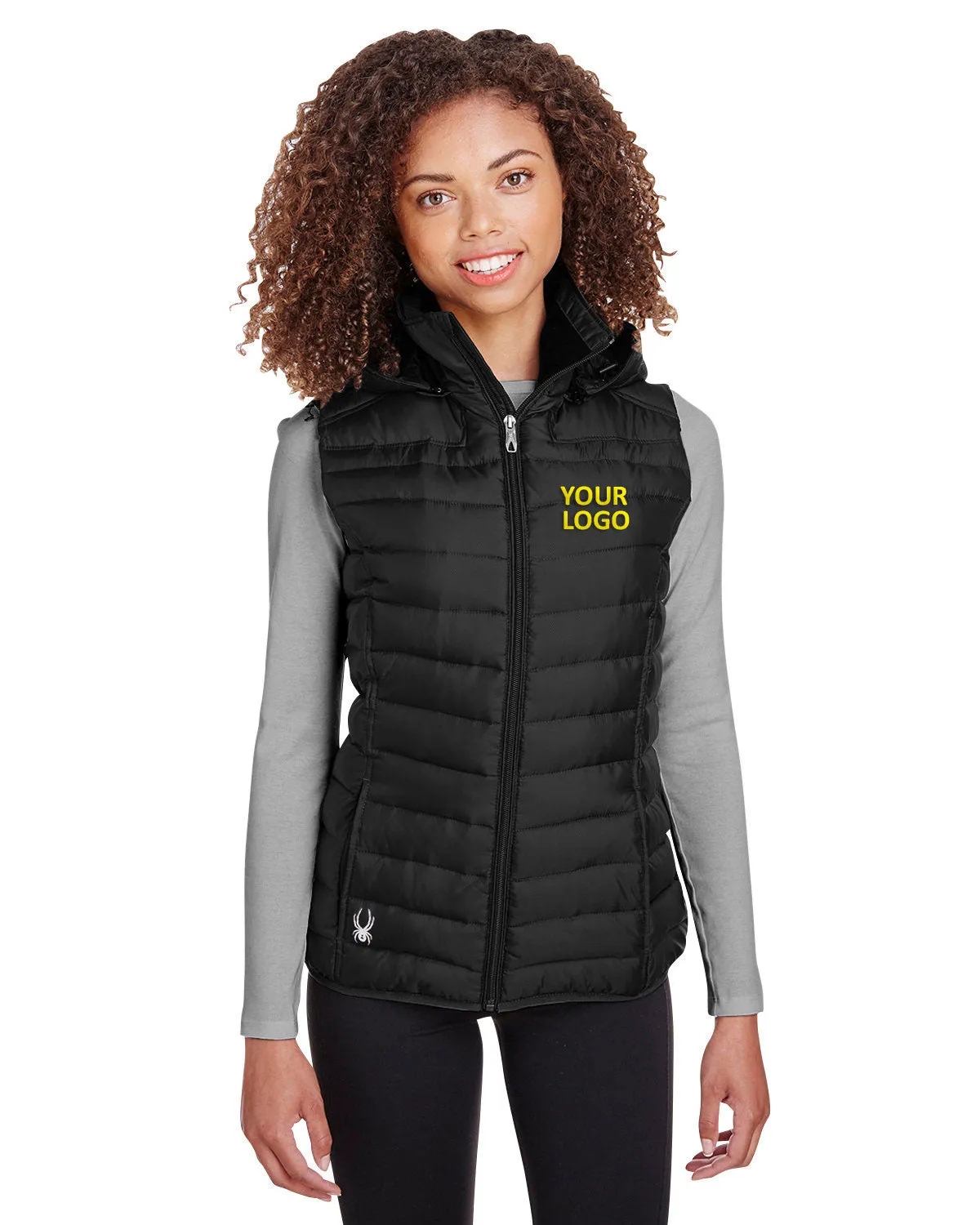 Spyder Ladies Supreme Puffer Custom Vests, Black