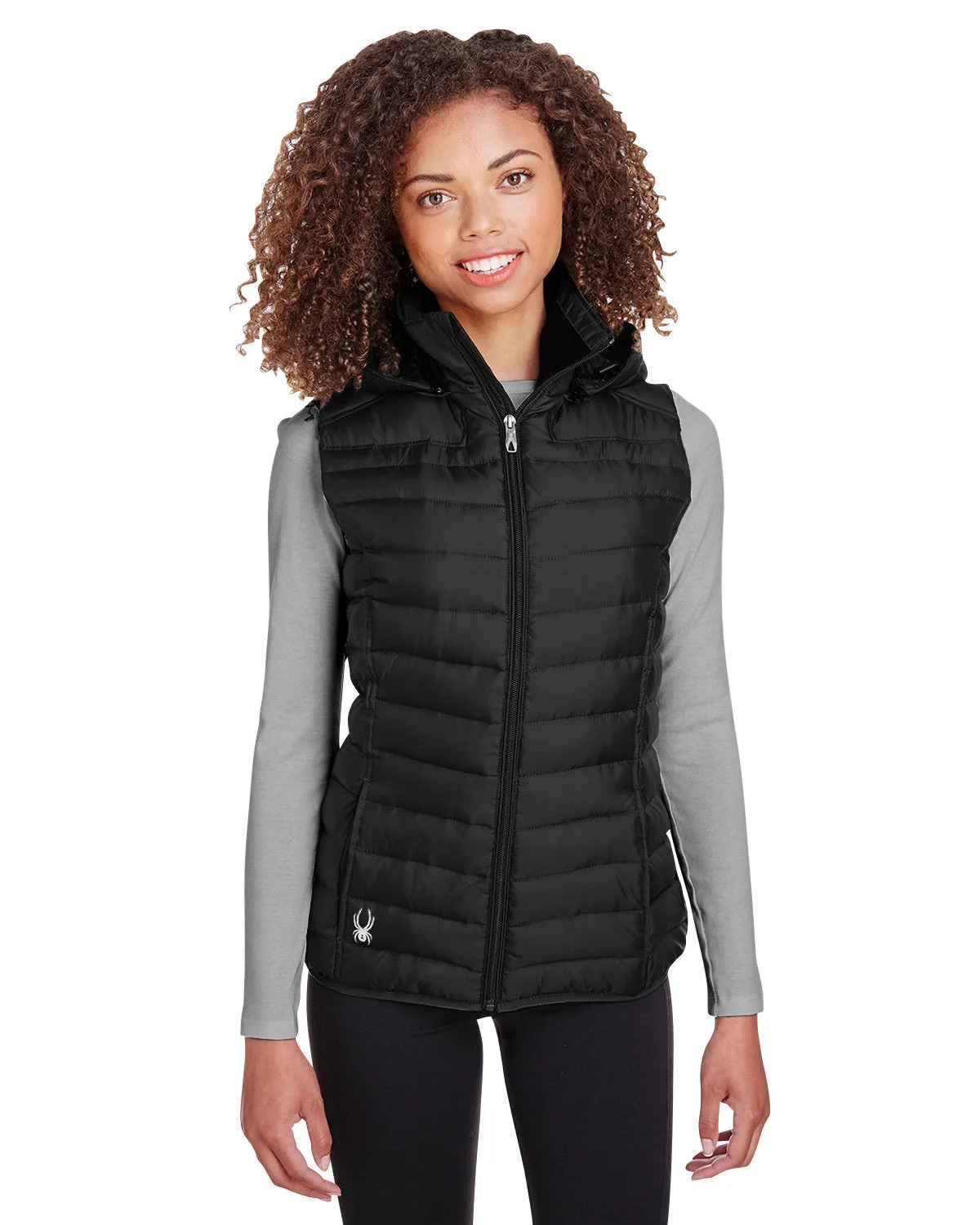 Spyder Ladies Supreme Puffer Custom Vests, Black