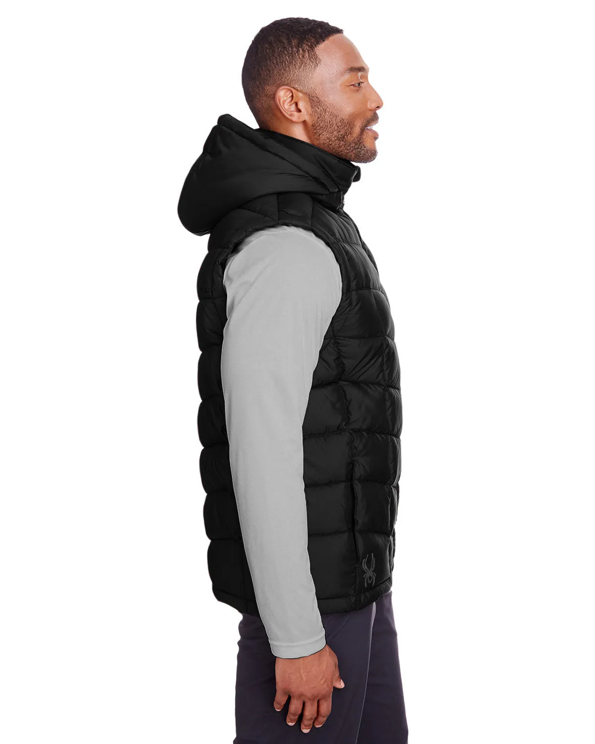 Spyder Pelmo Puffer Custom Vests, Black