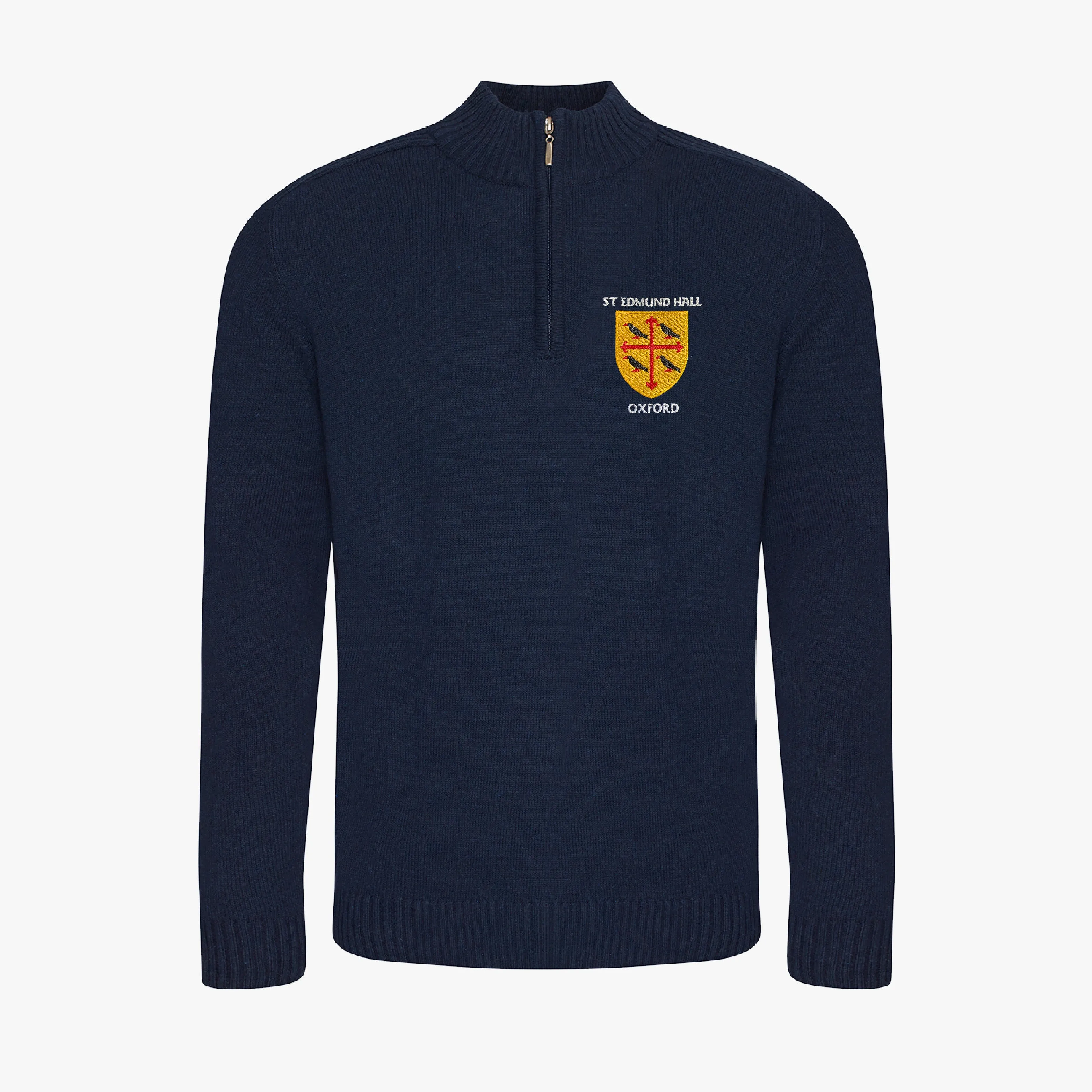 St Edmund Hall Regenerated Cotton 1/4 Zip Sweater