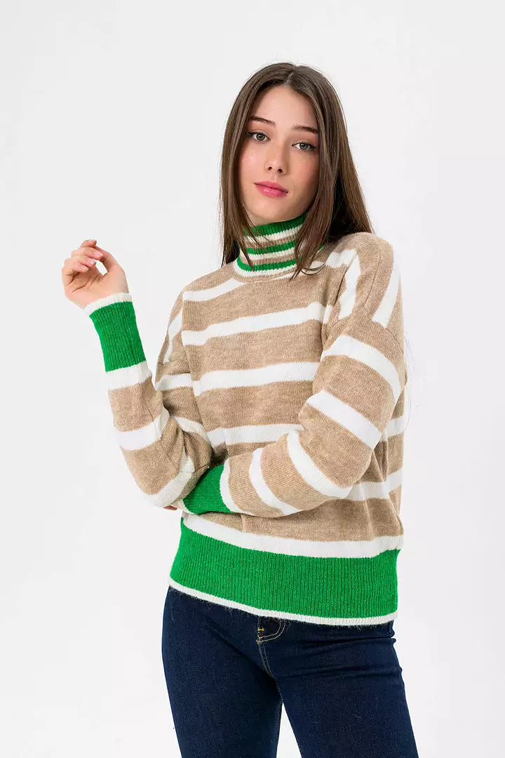 STRIPPED TURTLE NECK