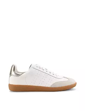 Sutton Cupsole Sneaker - White/Gold Leather