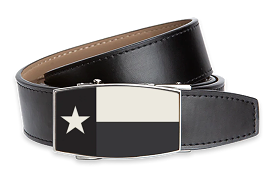 Texas Flag Black Aston Black, 1 3/8 Strap, Dress Belt