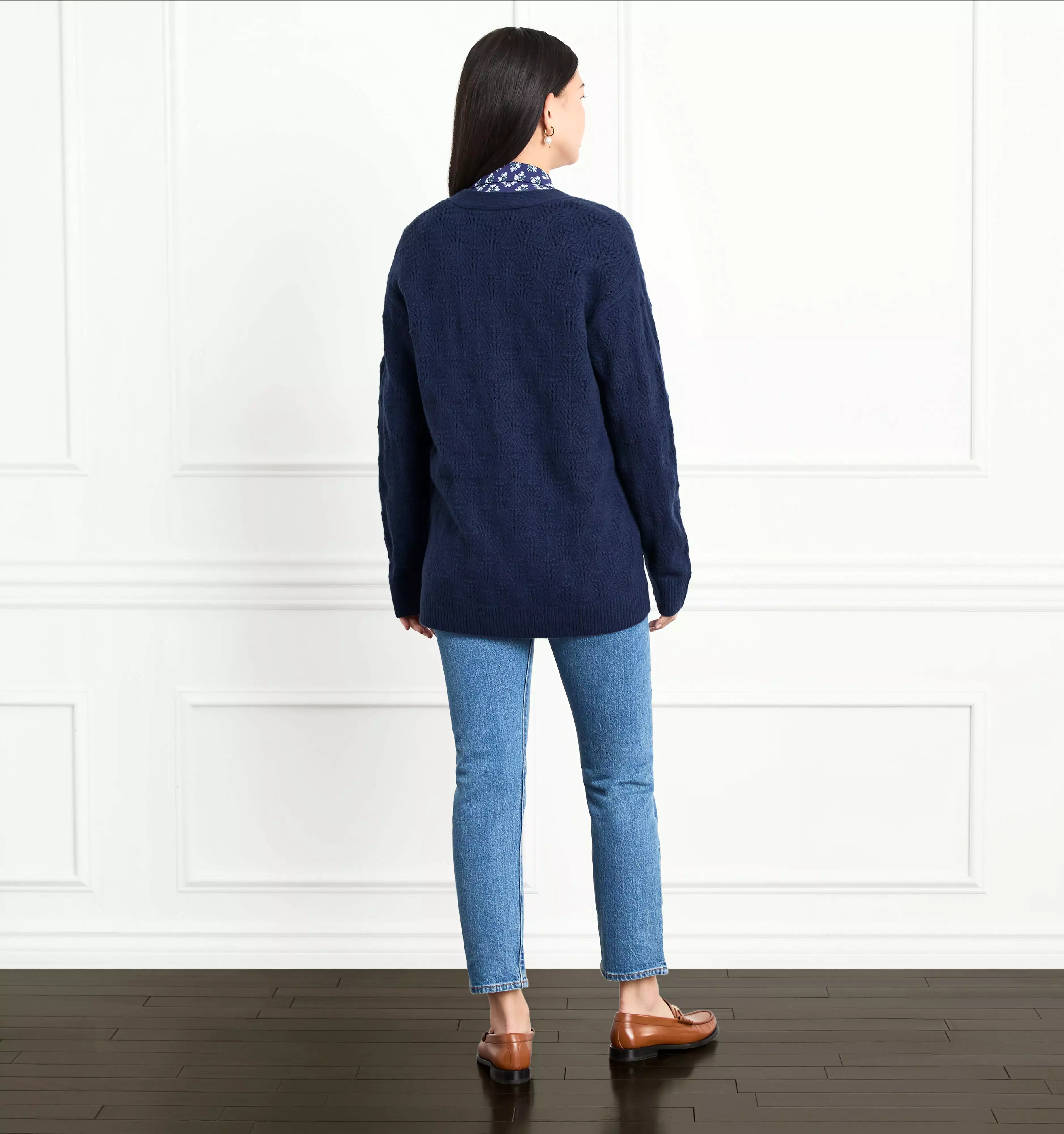 The Grandpa Cardigan - Navy Merino Wool