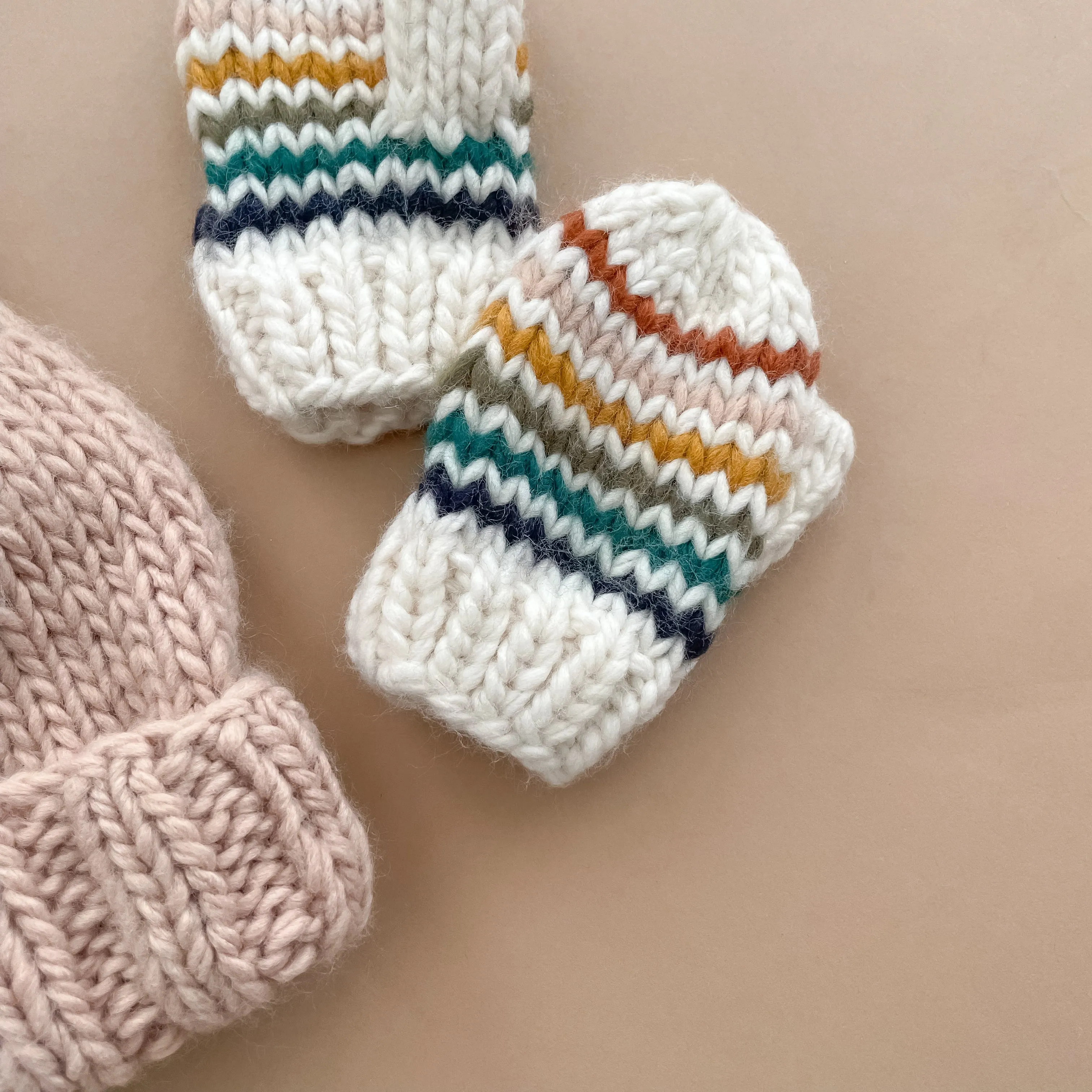 The Retro Knit Mittens  - BABY