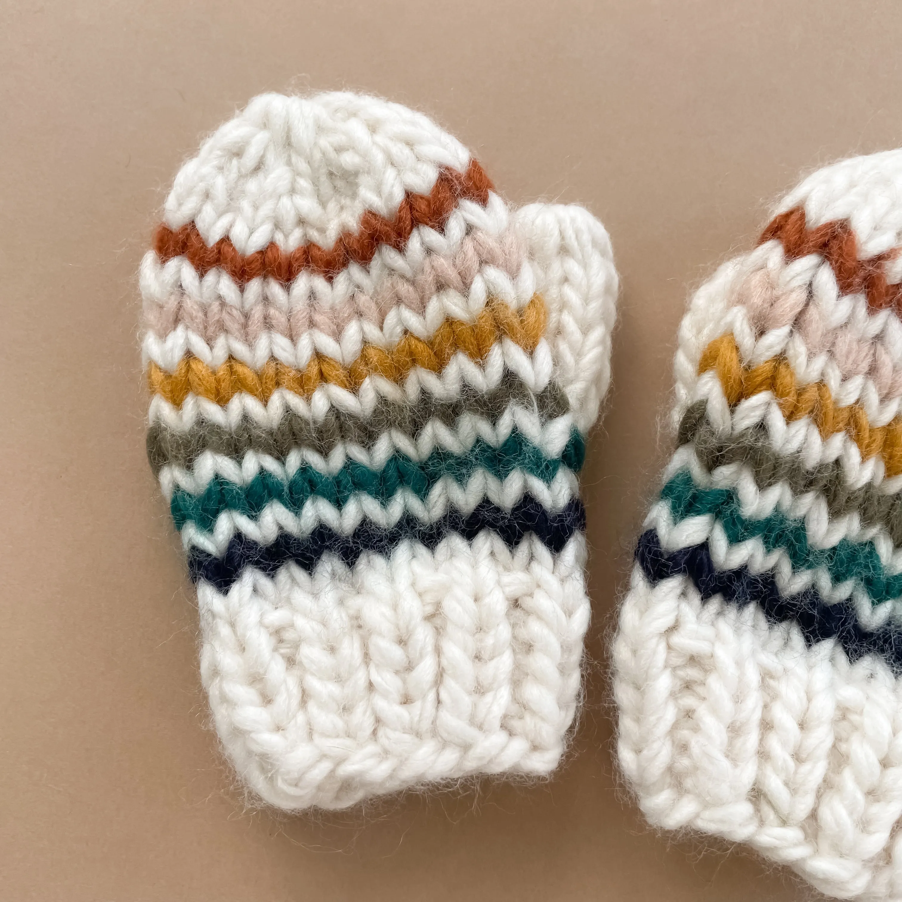 The Retro Knit Mittens  - BABY