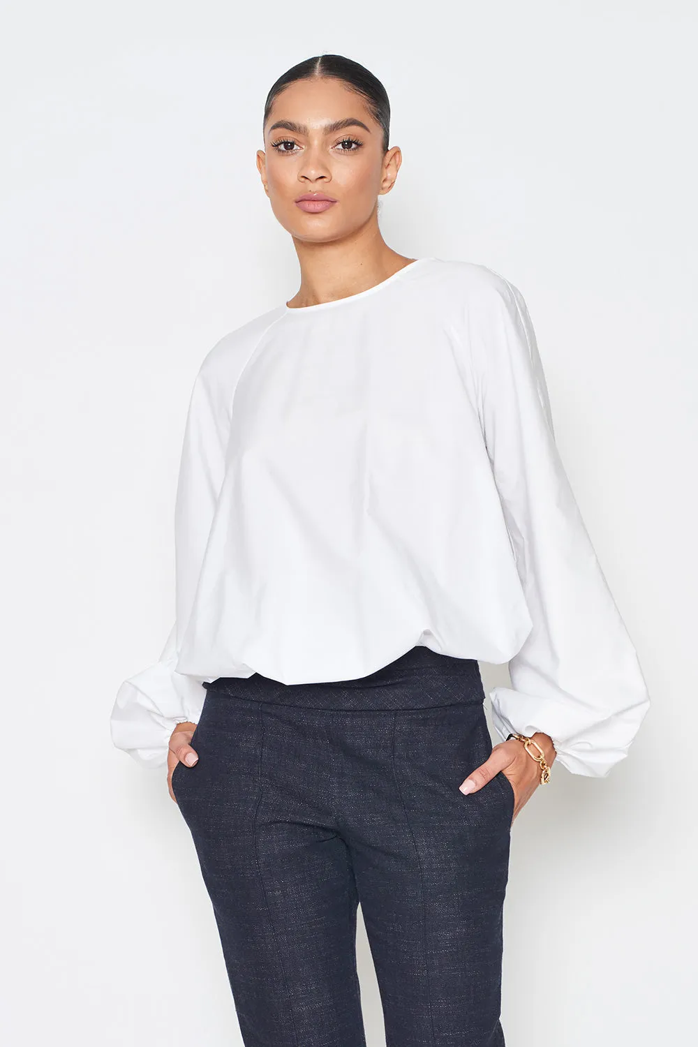 Tie-Back Bubble Blouse