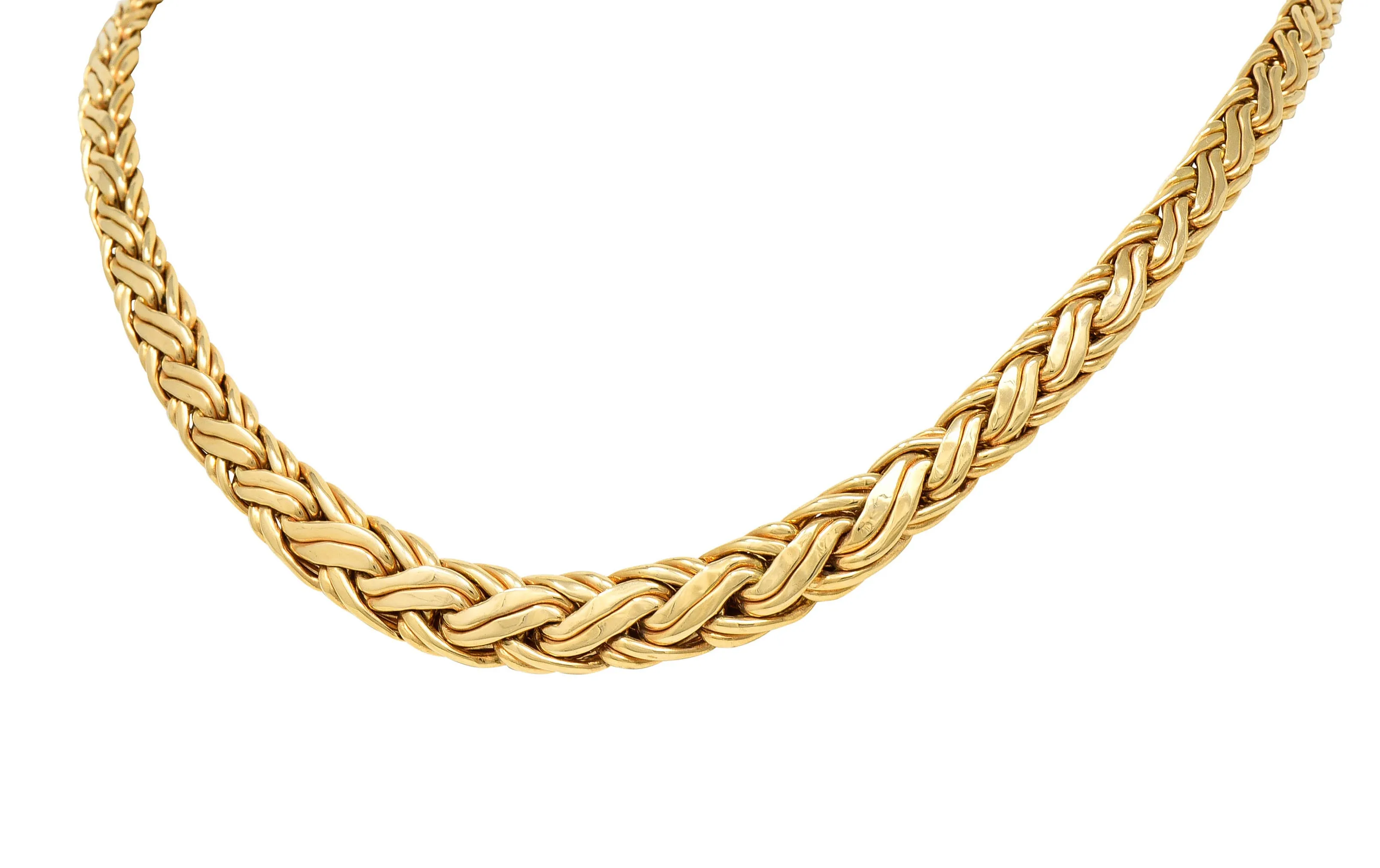 Tiffany & Co. Vintage 14 Karat Gold Wheat Chain Necklace