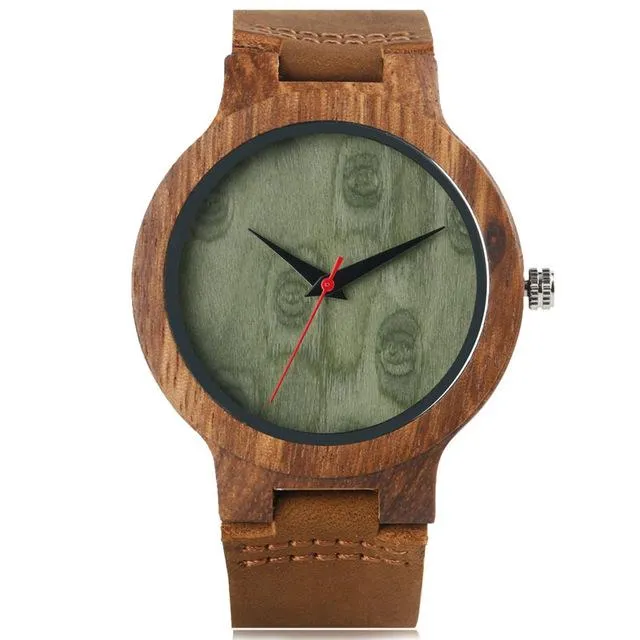 Top Gift Item Men's Analog Simple Bamboo Hand-Made Wooden Wrist Watch