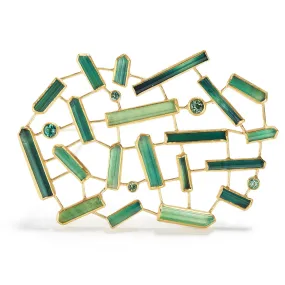 Tourmaline Mosaic Brooch