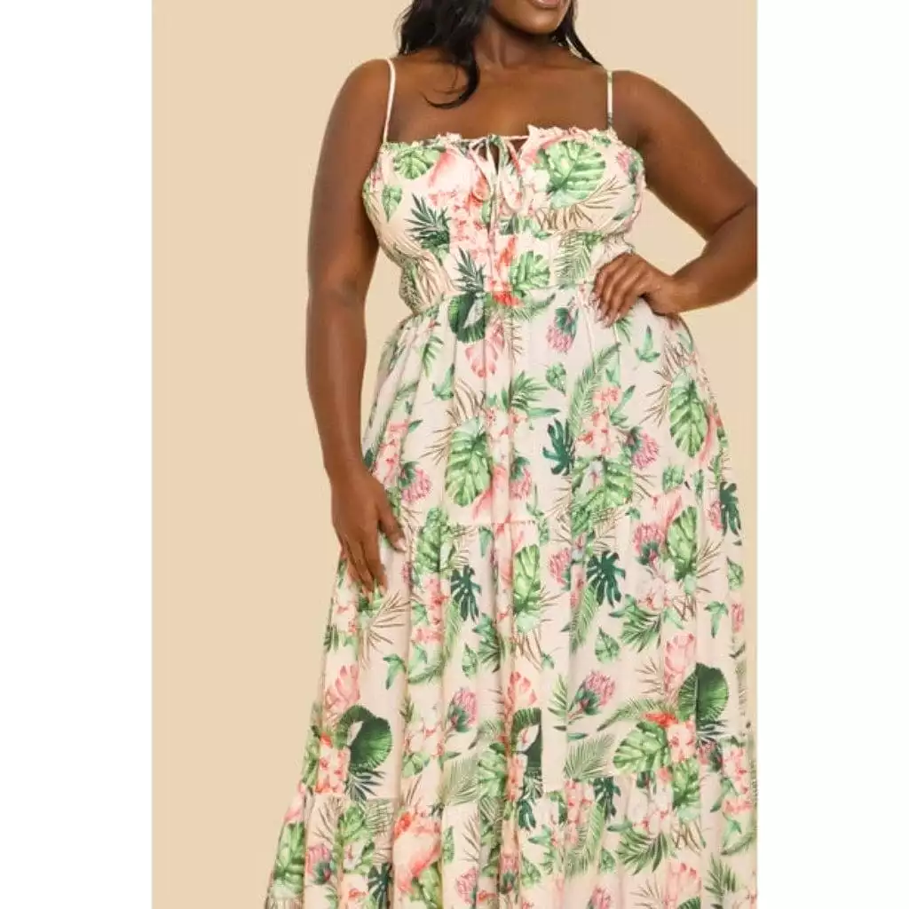 Tropics Maxi Dress Peach