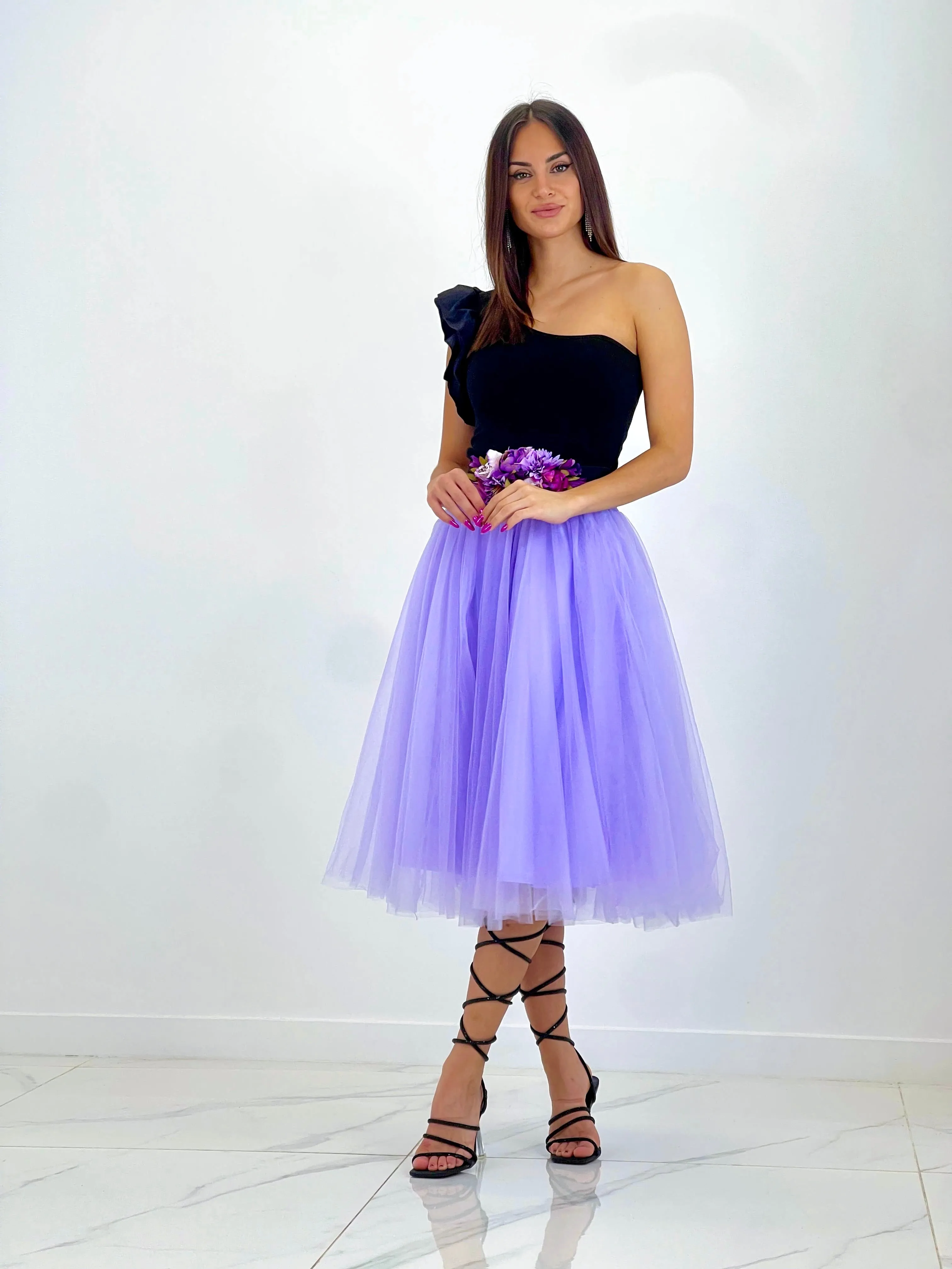 Tulle midi skirt