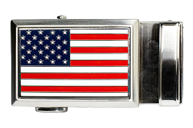 USA Flag Beveled Golf Buckle, Fits 1 3/8 Straps