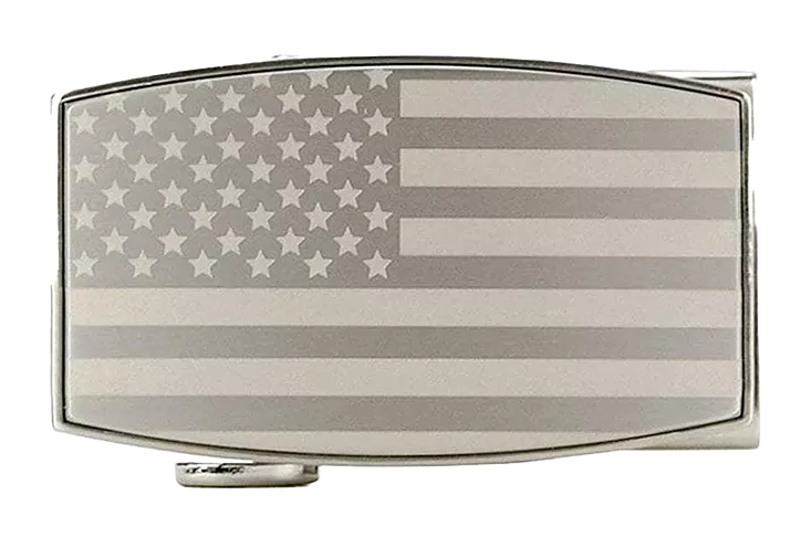 USA Flag Pewter Aston Dress Buckle, Fits 1 3/8 Straps