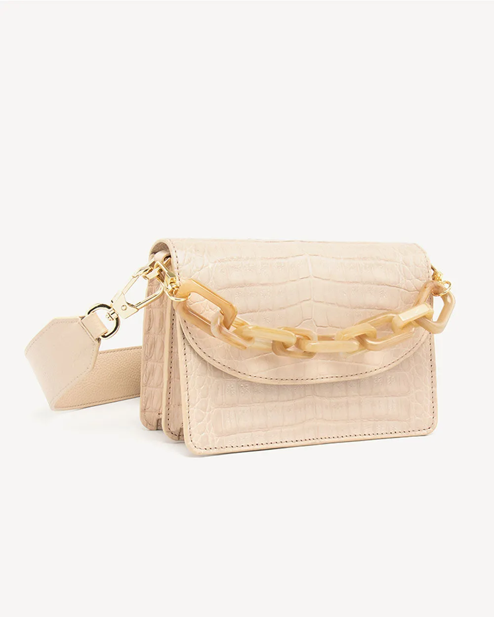 Valencia Bag with Chain in Beige Rose