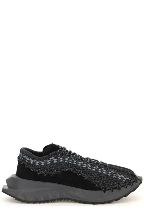 Valentino Outdoor Crochet Lace-Up Sneakers