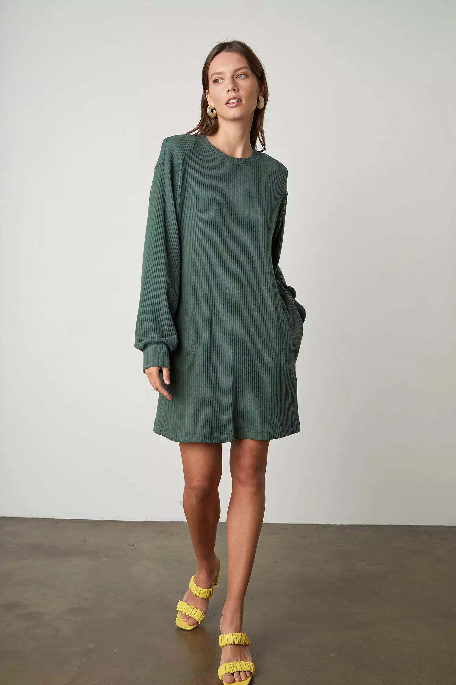 Velvet Women's Lux Rib Sweater Dress - CYPRESS