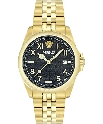 Versace Men's VERSACE ANTEO (41mm) Black Dial / Gold-Tone Watch