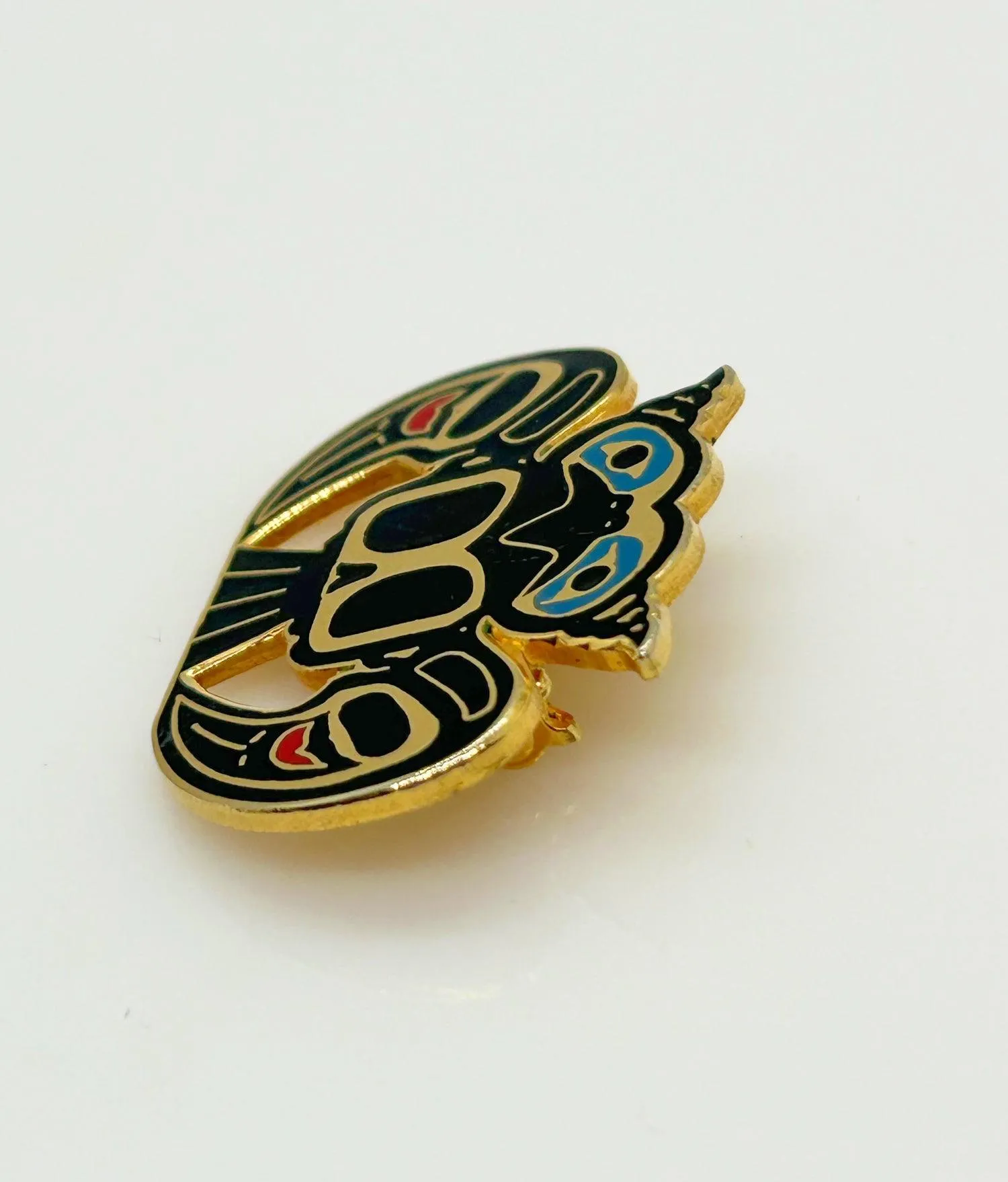 Vintage David Audette Native American Owl Enamel Brooch