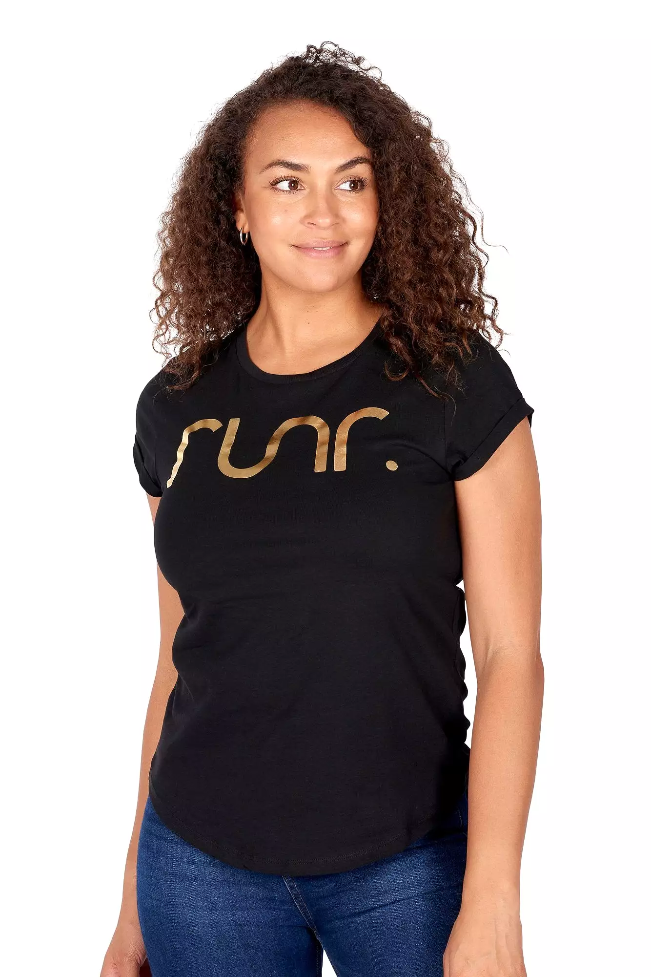 Women's Black & Gold Runr T-Shirt