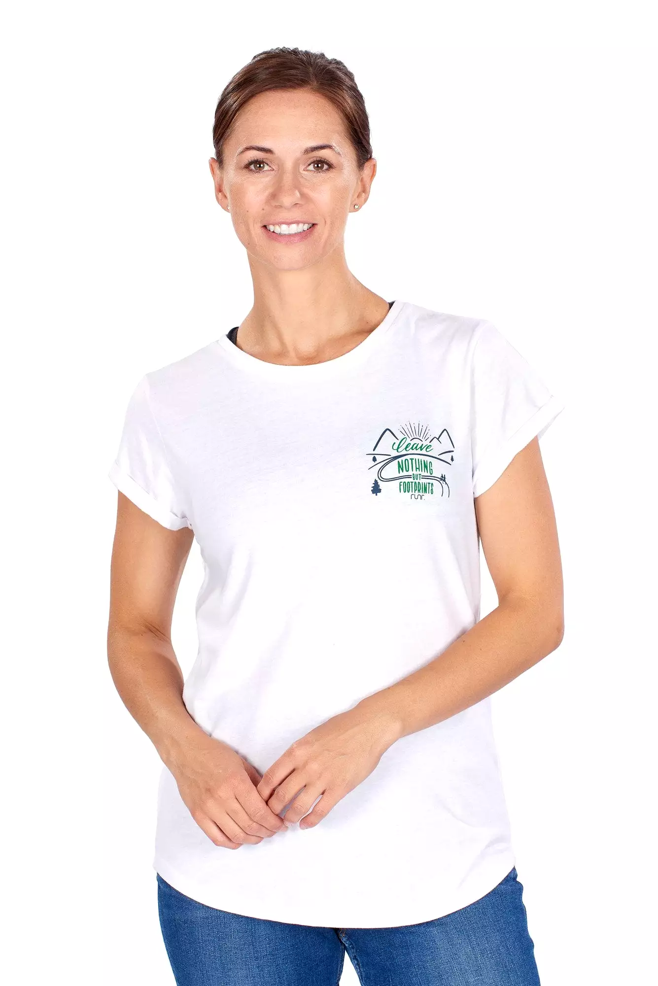 Women's 'Leave Nothing But Footprints' Runr T-Shirts - white