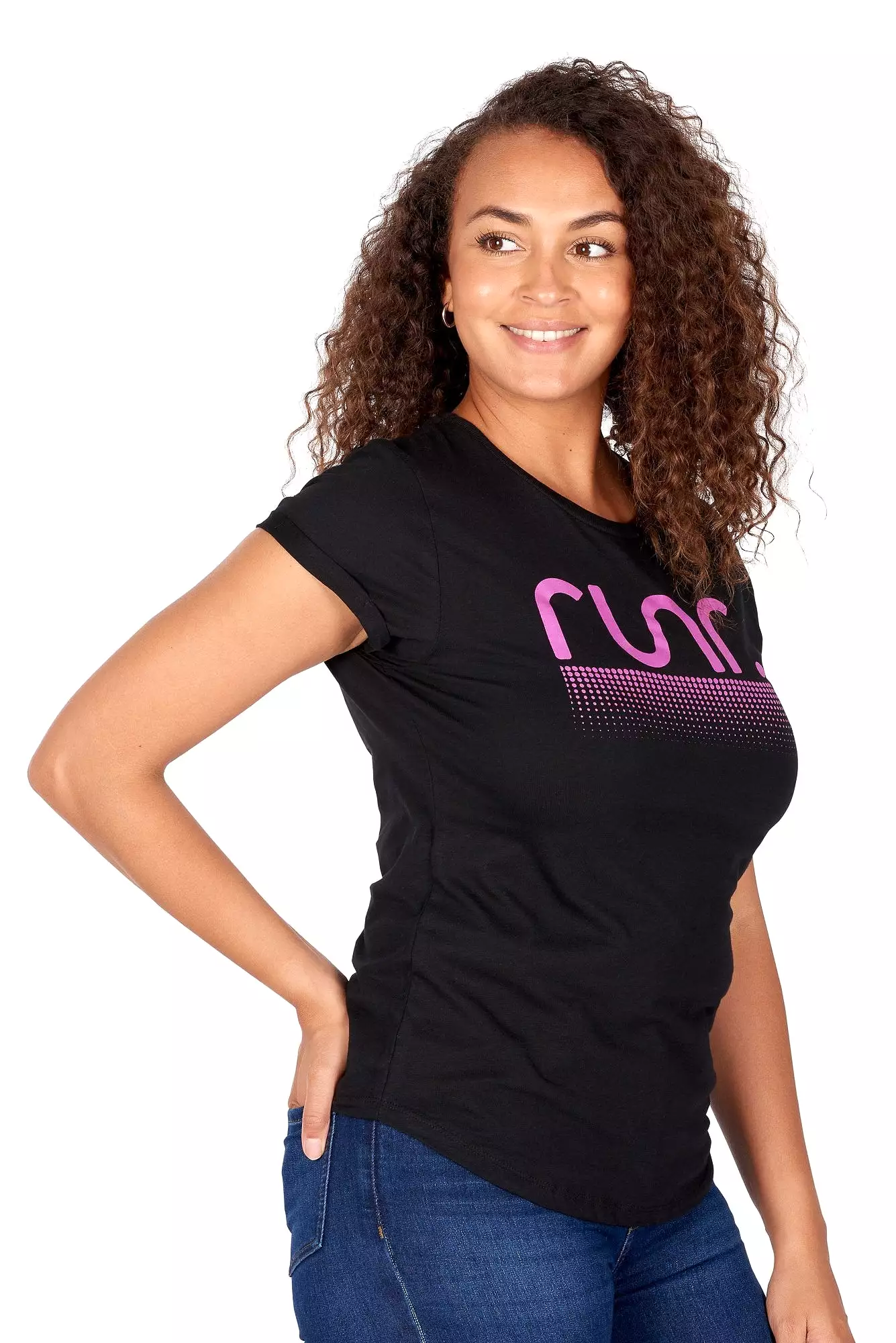 Women's Runr Energised T-Shirts black with magenta