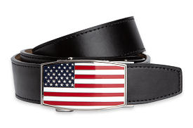 XL USA Flag Aston Black, 1 3/8 Strap, Dress Belt