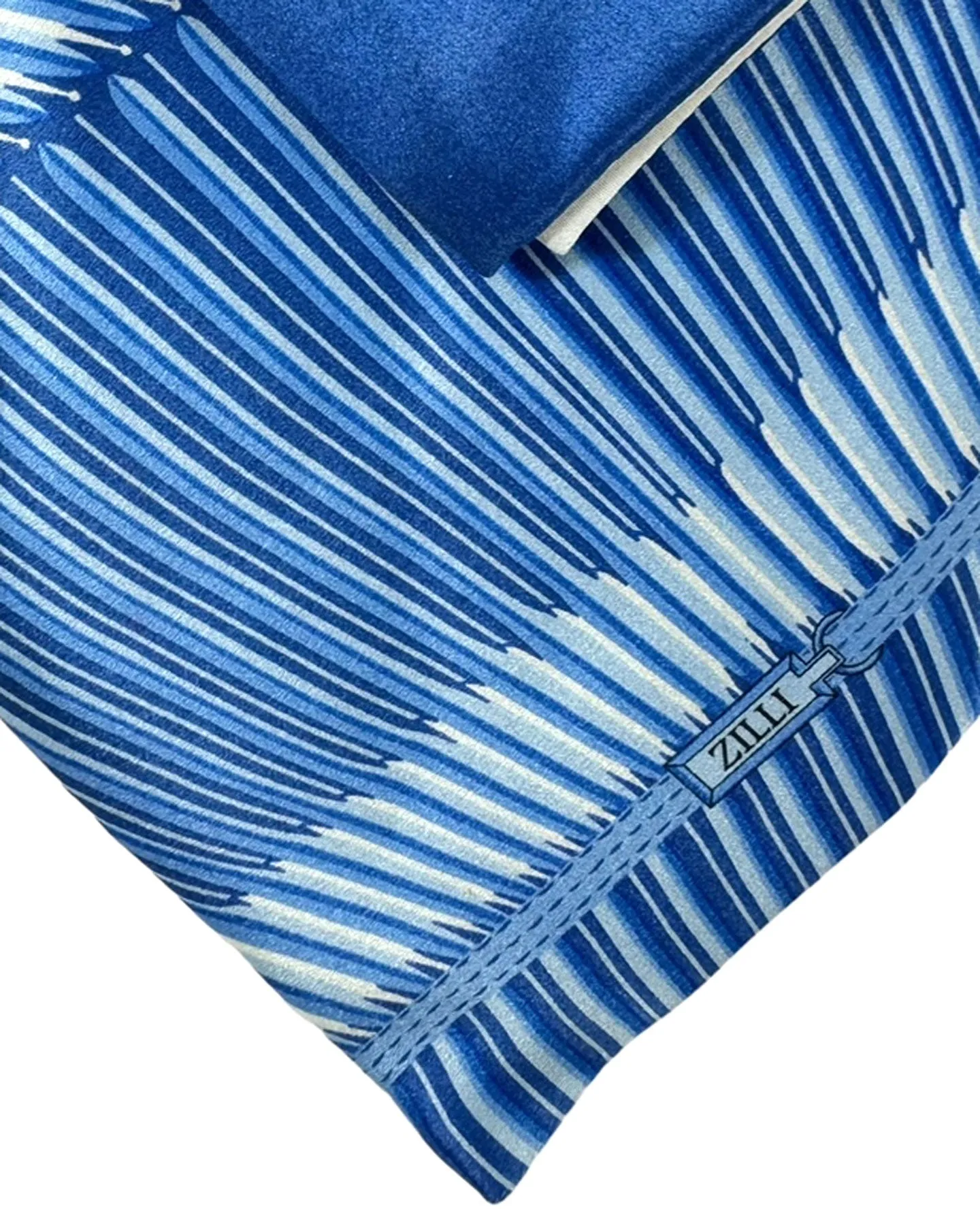 Zilli Tie & Matching Pocket Square Set Blue Stripes